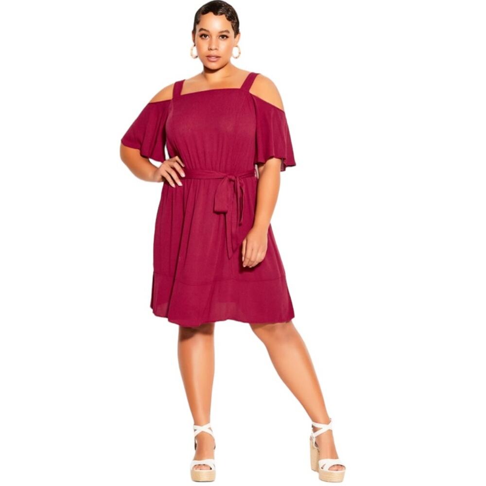 NWT City Chic Paradise Dress – rhubarb Sz 22